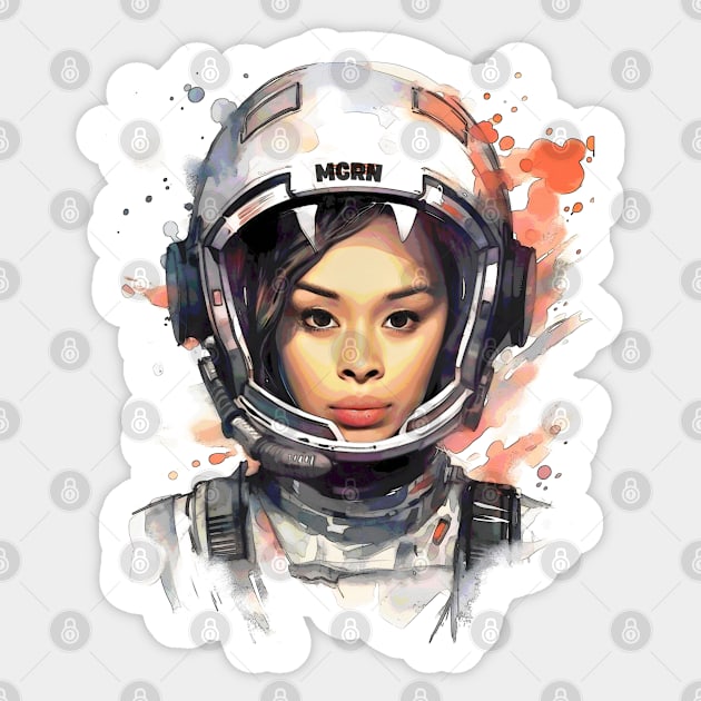 Martian Marine in helmet - Sci-fi Sticker by Fenay-Designs